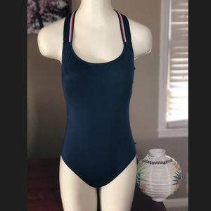 Tommy Hilfiger One Piece Swimsuit Navy SZ6 SW5